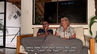 My horny brother-in-law is staying over, so I decide to ride his big, hairless cock with my MILF pussy until it's full of cum!