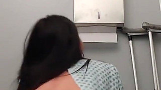 Busty Big Ass Quarantined Teen Almost Caught Masturbating in Hospital Room