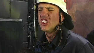 Slutty German firefighters sluts sharing dicks in the station