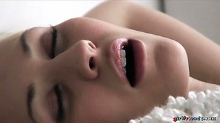 First class morning solo with a long-legged blonde Tracy Loves