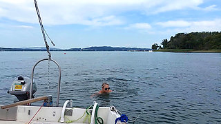Granny Goes Swimming in a Sexy Swimsuit!