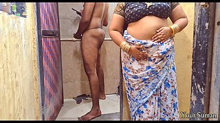 POV Indian Stepmom caught in bathroom and having horny feeling in the pussy