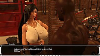 Tifa's Dark Heaven: Asian Chick with Huge Tits Stretching Herself with the Coach Behind Her Man's Back - Episode 13