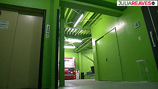 Sexy girl gets fucked by two monster cocks to a massive cumshot