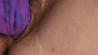 Huge Dildo Hairy Pussy Hot Wife