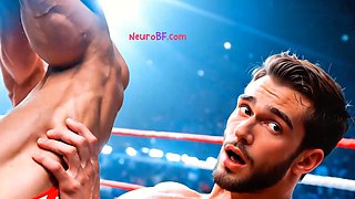 Wrestling muscular destroys beefy ass in public ring