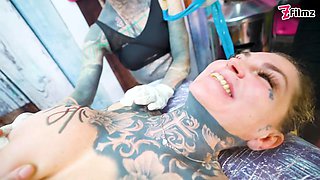 Big Dicks with Couple Inked Foursome Merry Gets Tatted