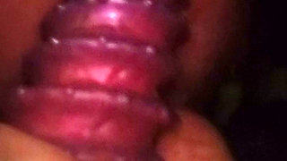 Slack hole whore fucks monster dildo
