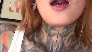 Tatted Split Tongue Asian Baddie Jesse Is a Slut for Stepdaddy