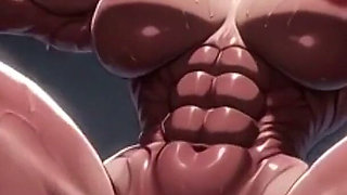 Strong Muscular Woman Bound & Extremely Horny - Swollen Big Clit Close up