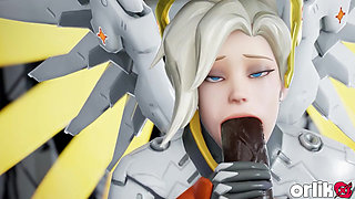 Mercy Overwatch - BBC Anal, Blowjob & Missionary Cumshot 3D Overwatch Porn)