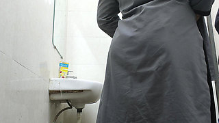 Friends wife fucked hard in washroom