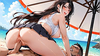 Public Sex on the Beach with a Stranger Ass and Pussy Creampie