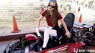 Real Teens - petite teen Jillian Janson car flashing