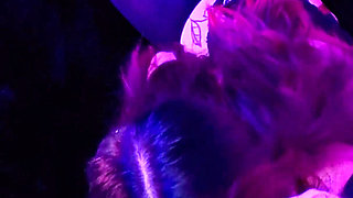 Petite Girl with Pigtails at Gloryhole