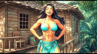 Jungle girl, loud moaning orgasm, jungle
