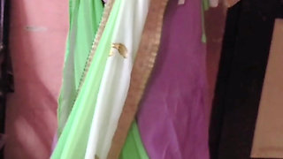 Desi Tamil Slut Wife Renu No Bra Blouse & No Panty Petticoat Saree Tease for Secret Lover! Indianhotwifex