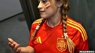 Fierce Spanish Fan with Plump Ass Takes Brutal Anal Pounding and Intense Double Penetration in Dark Parking