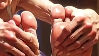 Old Granny Foot Worship - Man Licking Oiled Wrinkled Soles