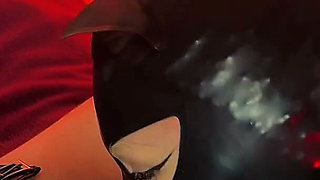Naughty Doll Wearing a Latex Mask Gave Her Master Blowjob
