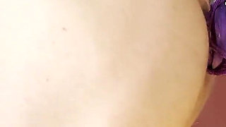 Spit-roasting My Locked Boyfriend While I Cum on My Satisfyer
