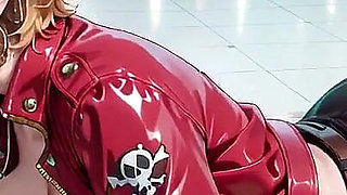 Blonde Commander in the Future Train! Red Patent Leather Uniform Is Insane
