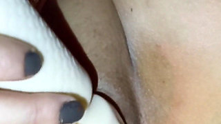 Slapping and Belt Whipping of Milky Tits by Boyfriend While I Enjoying with Vibrator