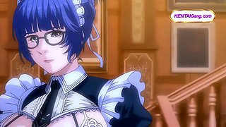 Tender maid guides shy virgin boy into a steamy bath