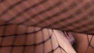 MILFs with sexy fishnet get this randy cock in her wet pussy
