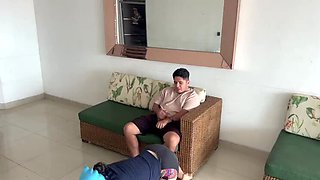 NamiQsein & Marasex: Boss Fucks Petite Latina Teen Employee in Public Toilet - Blowjob, Doggy Style, Big Natural Tits