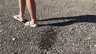 Standing Outdoor Pee on the Street