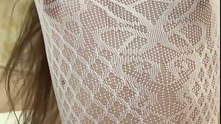 Mistress Julia JOI - Sheer White Dress, Nipple Clamps, Trimmed Pussy & Verbal Humiliation