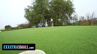 Small step daughter struggles to put her step daddy's enormous knob in her little throat - teamskeet