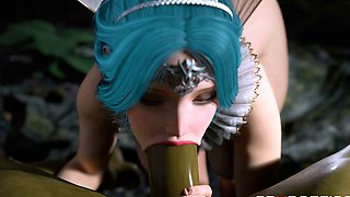 Futa Orc fucks hard Fairy in the Forest  Blowjob Anal doggy