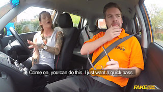 Fake Driving College - Messy Creampie and Deep Throat Blowjob Action