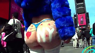 Big titted reality tv star ass fucked in public
