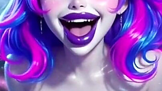 Cute Cyberpunk Girls on Four Legs, Ai Animation