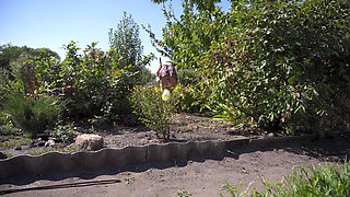 Hot Neighbor Working In Garden Upskrt Voyeur