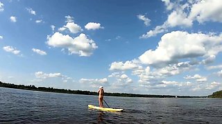 Big-Ass Blonde's Naked Walk on a Paddleboard