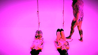 Rough Tickle Session for Two Female Subs - Front View