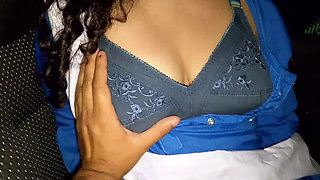 Indian School Student Girl and Teacher Enjoy in the Car