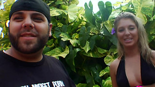 Hot Blonde Neighbor Fingers Herself Outdoors Then Dildo Fucks Indoors