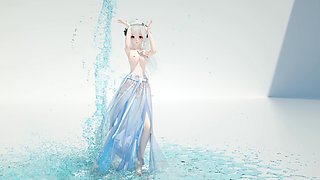 [mmd] Weak Sound - Flower Shade Transparent and Erotic Ancient Style Hanfu Particle Special Effects Flowing Water