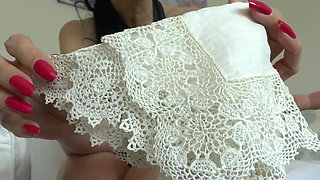 We Smell White Antique Cloth Handkerchiefs - Lady Victoria Valente