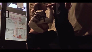 Extremely Risky Bar Blowjob and Downtown Sucking and Flashing