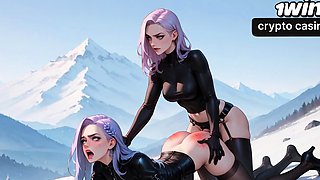 Snow Queen's Milk Spray Orgasm in Alpine Peaks