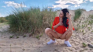 Naked Exhibicionist on Beach