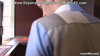 Bartender Gets a Taste of Customer\u2019s Cock! Gina Jameson for MyMILFZ