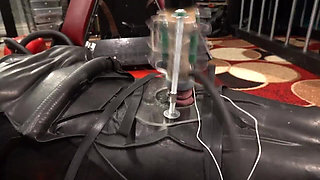 Latex Vac Bag & Electro Venus 2000 Milking in The Dungeon of Lady Diva Cane