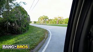 Bangbros - rei sky shows her tits on the bus and gets fucked hard with her arse shuddering from every shovel